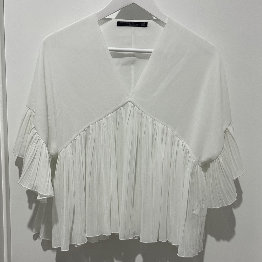 ZARA TRAFALUC PLEATED BLOUSE